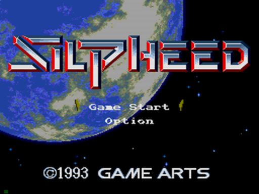 Silpheed title screen for Sega CD